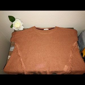 Burnt Orange Distressed Sweater